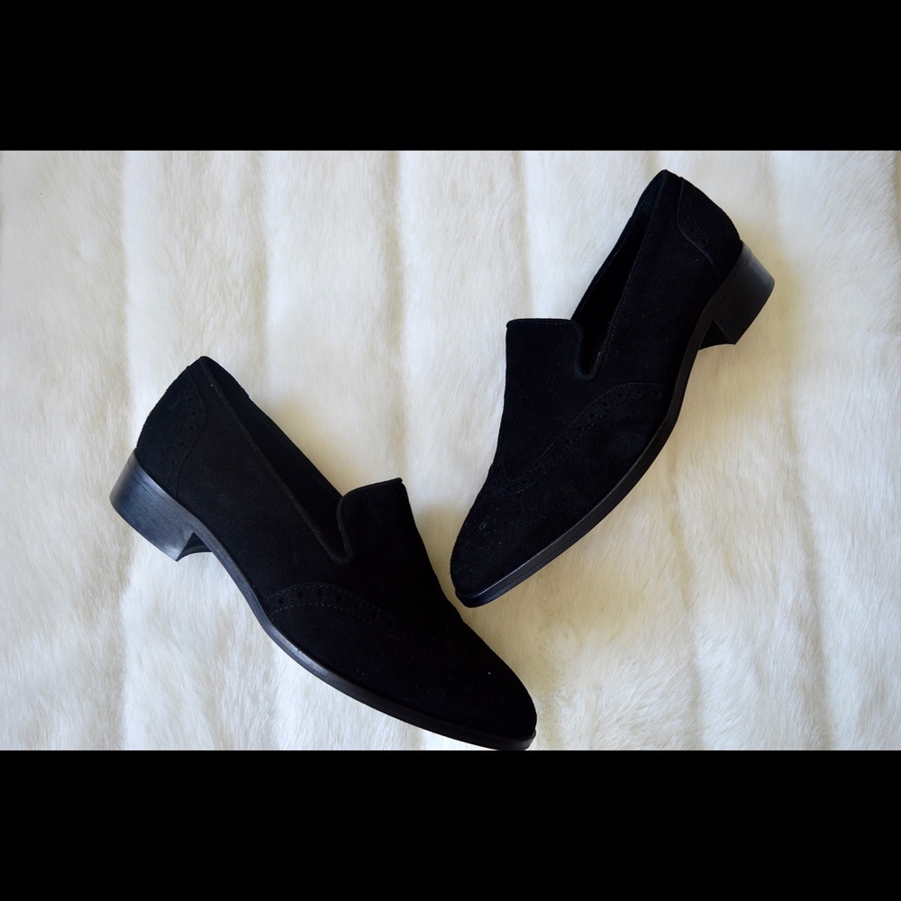 Pure Navy Black Leather Oxfords - Picture 1 of 7